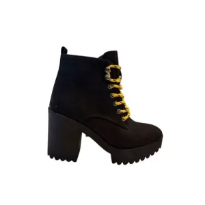 Seven7 Women's Black Platform Ankle Boots Chunky Lug Platform Size 10