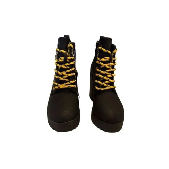 Seven7 Women's Black Platform Ankle Boots Chunky Lug Platform Size 10