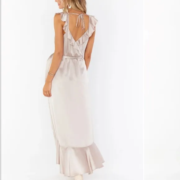Show me your MuMu- Samantha Ruffle Wrap Dress Size Medium