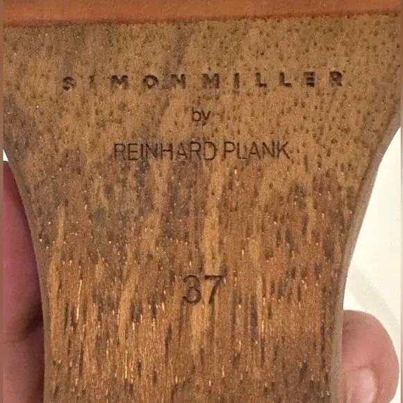 SIMON MILLER x REINHARD PLANK COLLAB LEATHER WOOD PLATFORM CLOG shoes