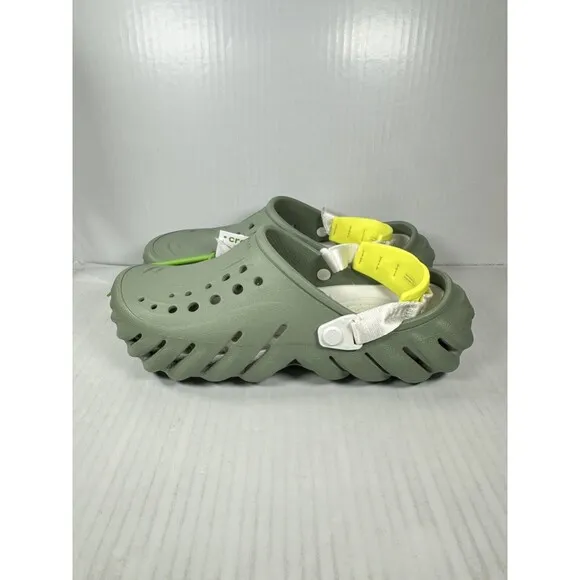 Size 10M/12W CROCS Echo Clog Moss Green Vert Mousse 207937-308 Slip On Shoes NEW