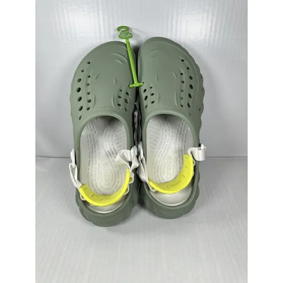Size 10M/12W CROCS Echo Clog Moss Green Vert Mousse 207937-308 Slip On Shoes NEW