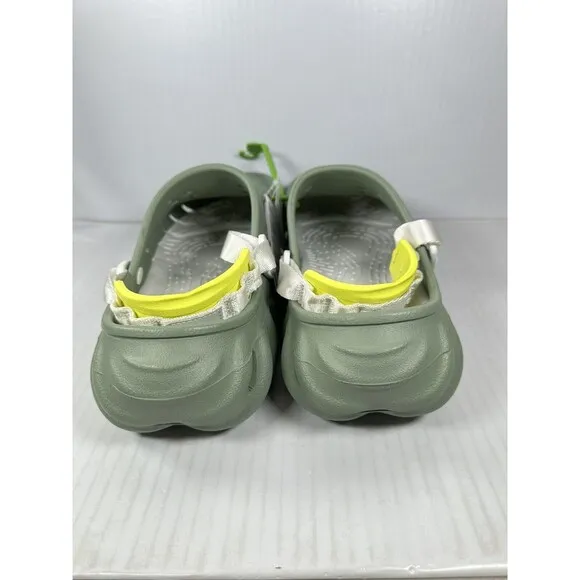 Size 10M/12W CROCS Echo Clog Moss Green Vert Mousse 207937-308 Slip On Shoes NEW