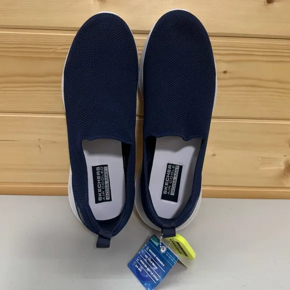 Skechers Go Walk Air Cooled Max Slip On Pull On Sneaker Navy Blue Mens 11 Shoes