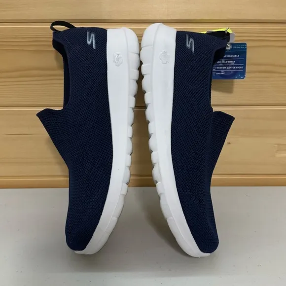 Skechers Go Walk Air Cooled Max Slip On Pull On Sneaker Navy Blue Mens 11 Shoes