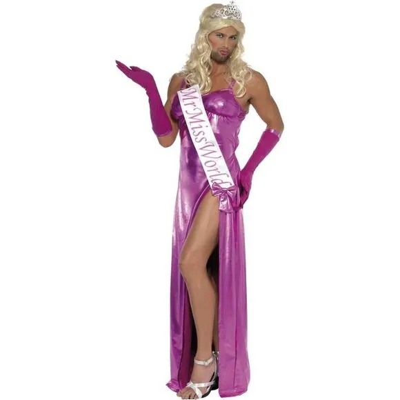 Smiffys Mens Mr Miss World Costume Set / Pink