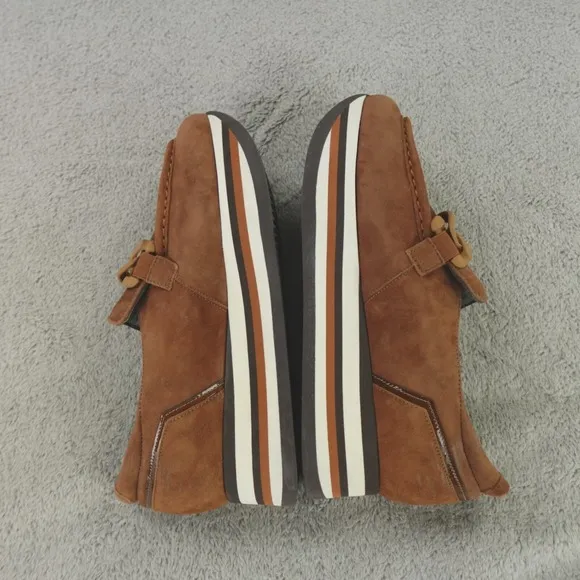 Softwaves Shoes Sneakers Womens 38 8 US Brown Cognac Suede Leather Platform