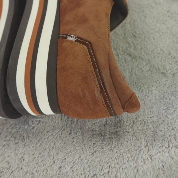 Softwaves Shoes Sneakers Womens 38 8 US Brown Cognac Suede Leather Platform