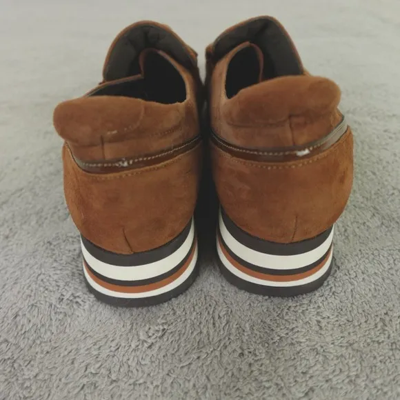 Softwaves Shoes Sneakers Womens 38 8 US Brown Cognac Suede Leather Platform