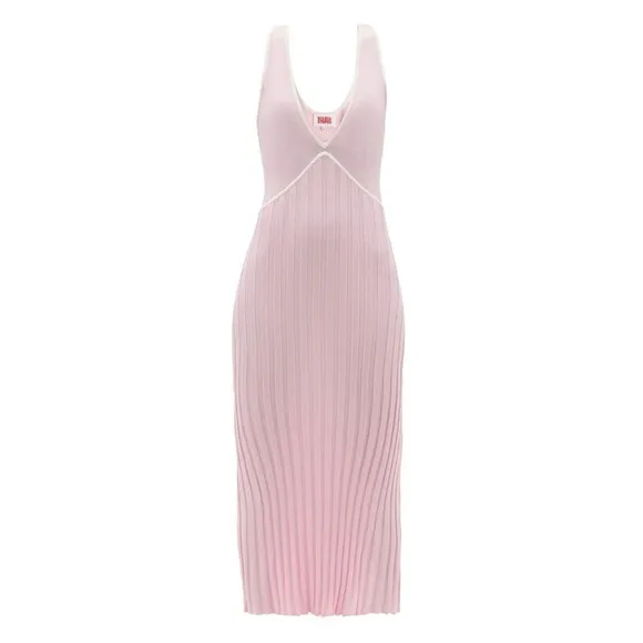 Solid and Striped The Aubrey Knit Midi Dress in Cloud Pink - Size M