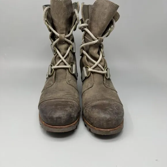 Sorel Boots Womens 6.5 Joan Of Arctic Wedge Ankle Bootie Brown