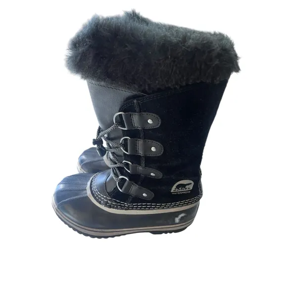 Sorel Faux Fur Winter Boots Lace Up Size 3 Women's 7 Joan Of Arctic Waterproof
