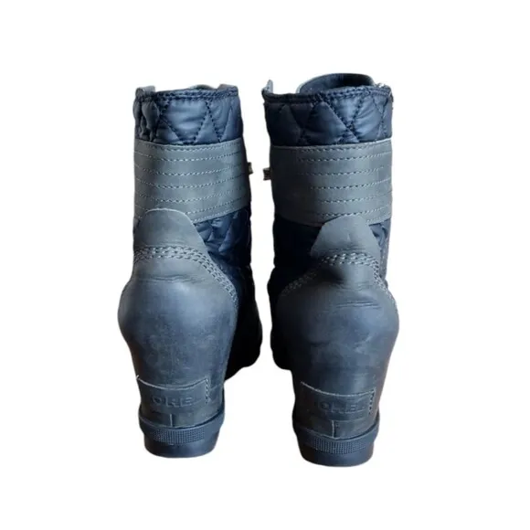 SOREL LEXIE WEDGE DISTRESSED DARK SLATE GRAY BOOTS WOMEN'S SIZE 7