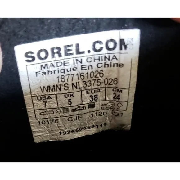 SOREL LEXIE WEDGE DISTRESSED DARK SLATE GRAY BOOTS WOMEN'S SIZE 7
