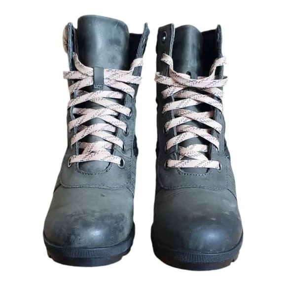 SOREL LEXIE WEDGE DISTRESSED DARK SLATE GRAY BOOTS WOMEN'S SIZE 7