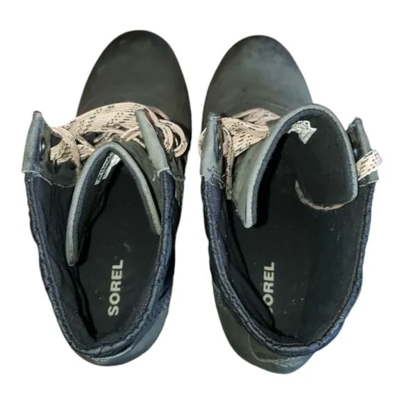 SOREL LEXIE WEDGE DISTRESSED DARK SLATE GRAY BOOTS WOMEN'S SIZE 7