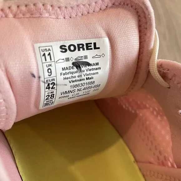 Sorel Womens Pink Kinetic Breakthru Day Lace Athletic Tennis Shoes 11 Sneakers