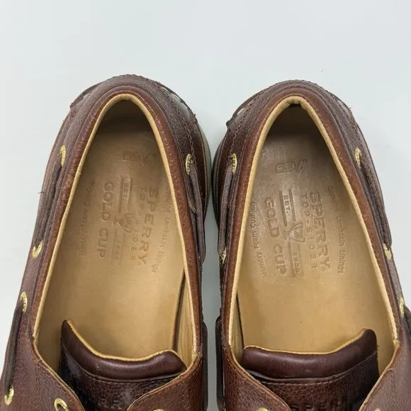 Sperry Gold Cup ASV Boat Shoes Mens 11.5 M Brown Leather 2 Eye Casual Preppy