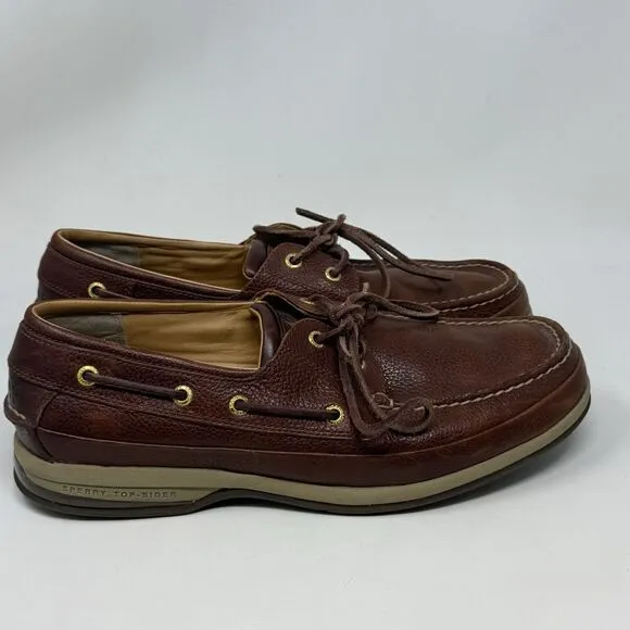 Sperry Gold Cup ASV Boat Shoes Mens 11.5 M Brown Leather 2 Eye Casual Preppy
