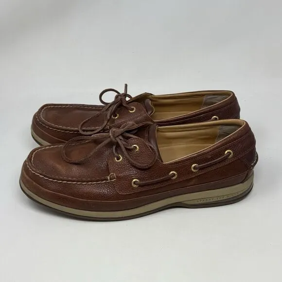 Sperry Gold Cup ASV Boat Shoes Mens 11.5 M Brown Leather 2 Eye Casual Preppy