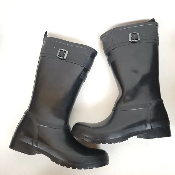 Sperry Walker Atlantic Lined Rain black knee high tall Boots STS82562 Size 7