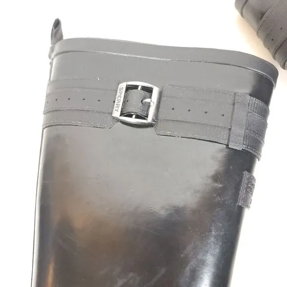 Sperry Walker Atlantic Lined Rain black knee high tall Boots STS82562 Size 7