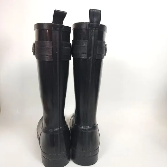Sperry Walker Atlantic Lined Rain black knee high tall Boots STS82562 Size 7
