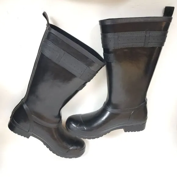 Sperry Walker Atlantic Lined Rain black knee high tall Boots STS82562 Size 7