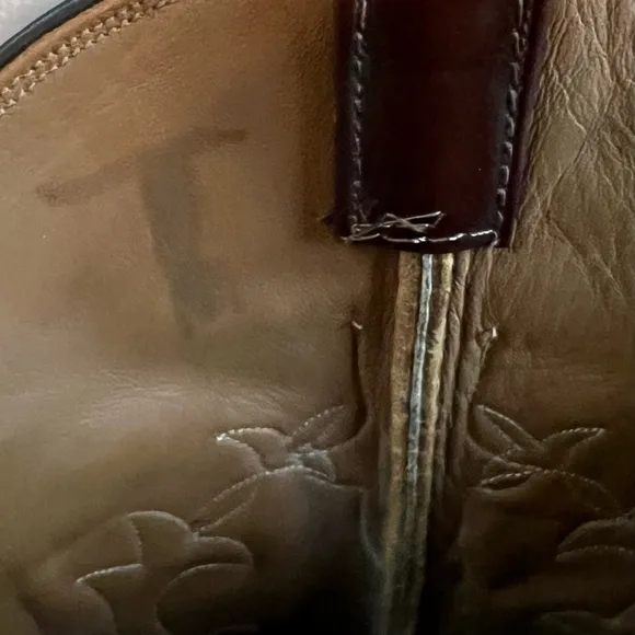 Sterling Brown and Tan Two-Tone Ostrich Leather Pointed Toe Cowboy Boots