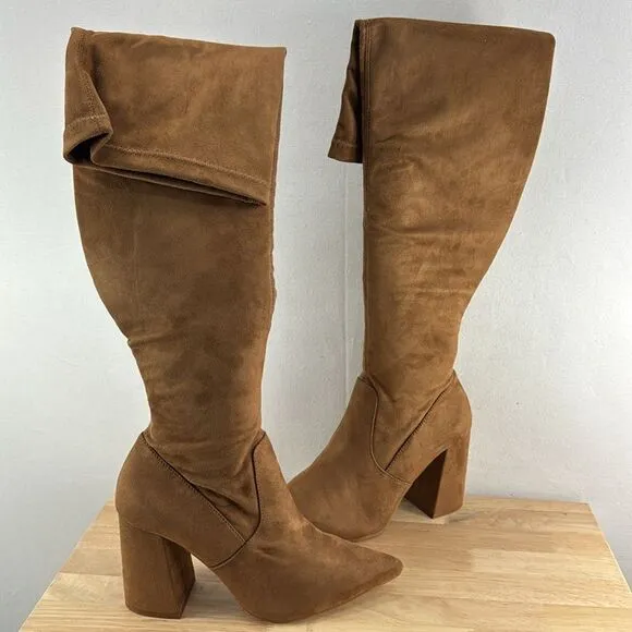 Steve Madden Jacoby Thigh-High Over-The-Knee Boots- Chestnut- Size 8.5- NIB