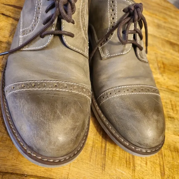 Steve Madden Men's Gray Leather Dress Shoes &quot;Leroy&quot; Size 9