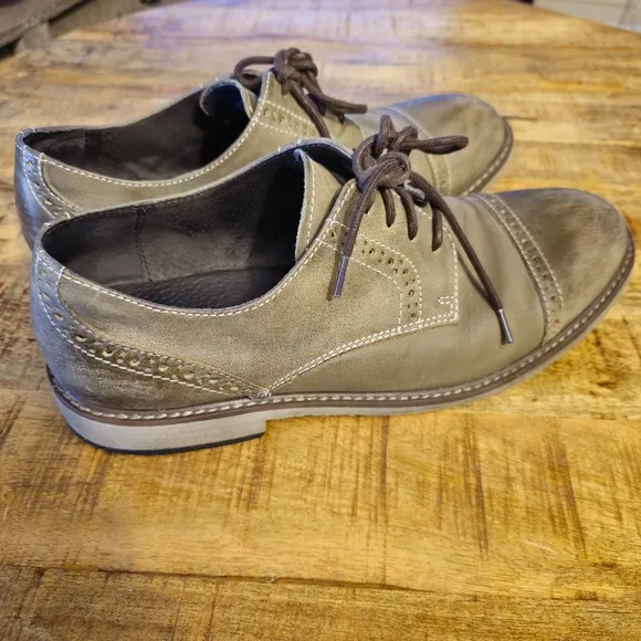 Steve Madden Men's Gray Leather Dress Shoes &quot;Leroy&quot; Size 9