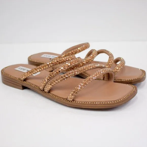 Steve Madden Sandals Women's Size 6  Starie Strappy Dress Slide Rose Gold