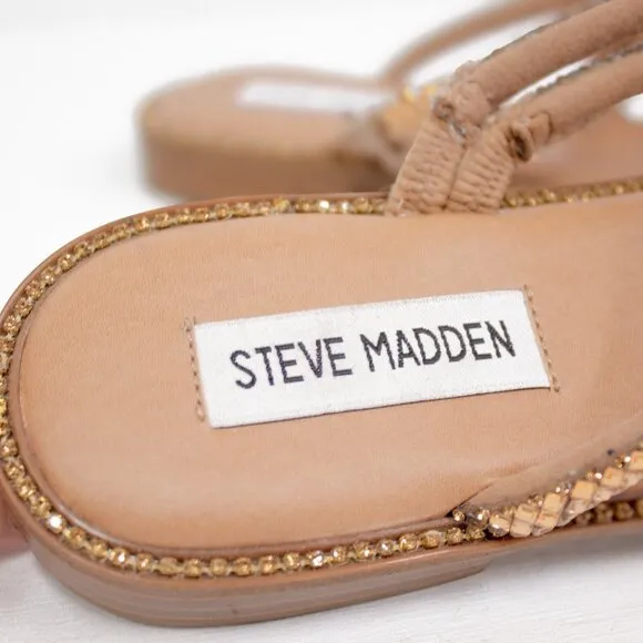 Steve Madden Sandals Women's Size 6  Starie Strappy Dress Slide Rose Gold