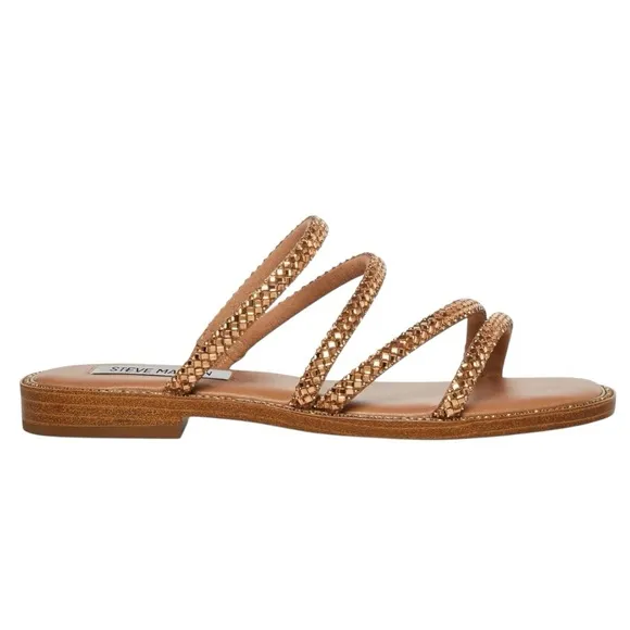 Steve Madden Sandals Women's Size 6  Starie Strappy Dress Slide Rose Gold