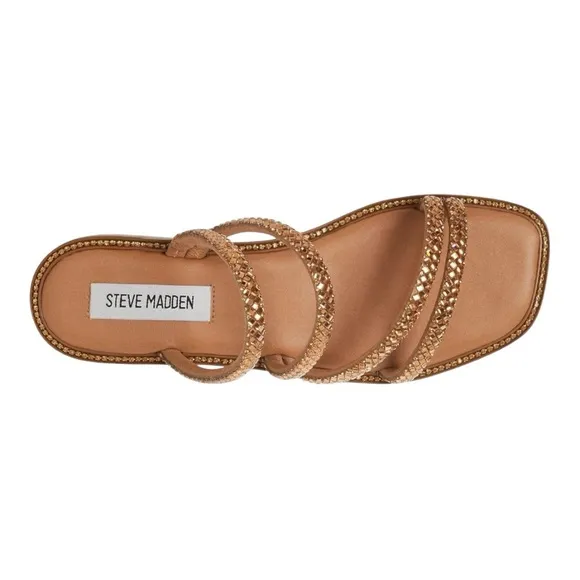 Steve Madden Sandals Women's Size 6  Starie Strappy Dress Slide Rose Gold