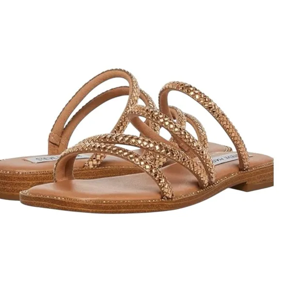 Steve Madden Sandals Women's Size 6  Starie Strappy Dress Slide Rose Gold