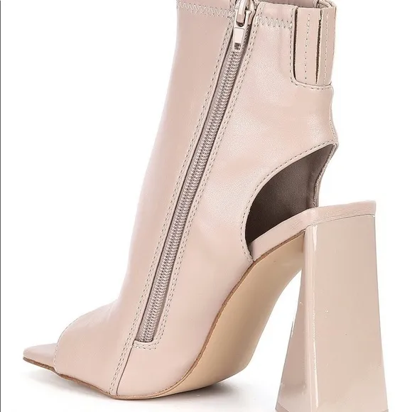 Steve Madden Transfer Block Heel Square Toe Booties Shoes