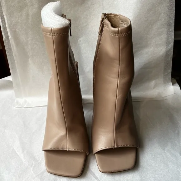 Steve Madden Transfer Block Heel Square Toe Booties Shoes
