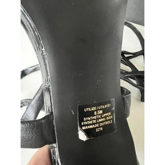 STEVE MADDEN utilized lace up black heels size 8.5