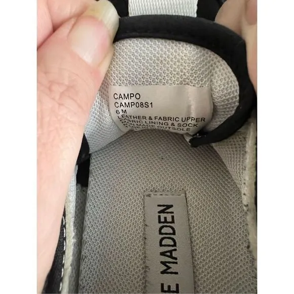 Steve Madden  campo black white athletic tennis shoes 6