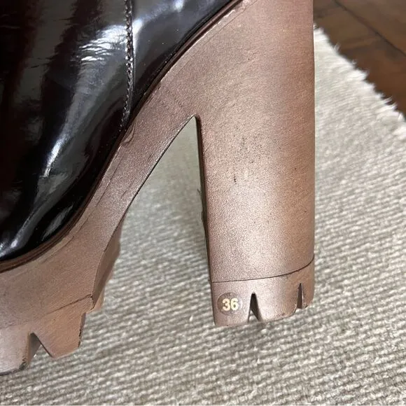 STIÚ Cindy Knee-High Platform Boot Brown Color Size 36.