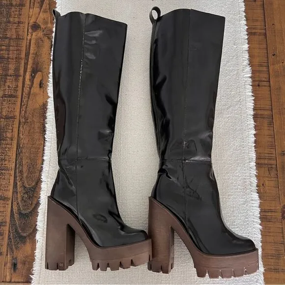 STIÚ Cindy Knee-High Platform Boot Brown Color Size 36.