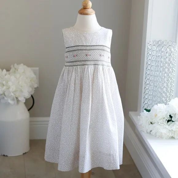 Strasburg Dress Mini-Floral Smocked Sleeveless Sundress size 2 Spring Vacation