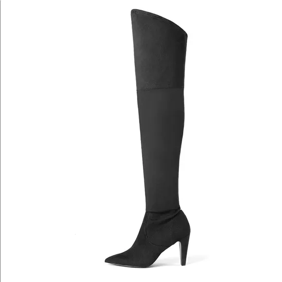Stretch Suede Thigh High Over The Knee Boots