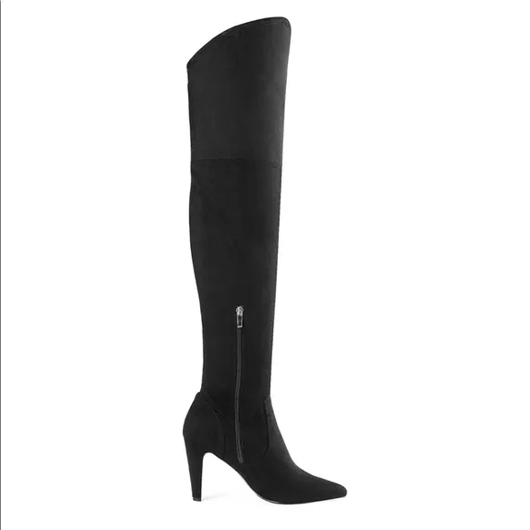 Stretch Suede Thigh High Over The Knee Boots
