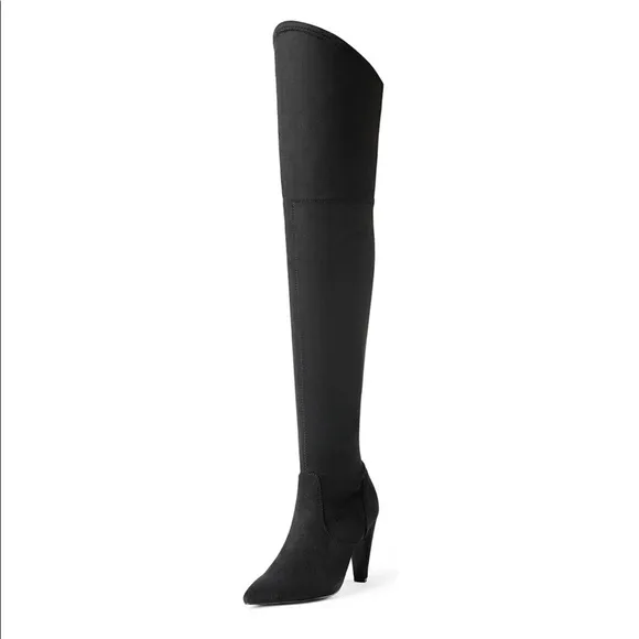 Stretch Suede Thigh High Over The Knee Boots