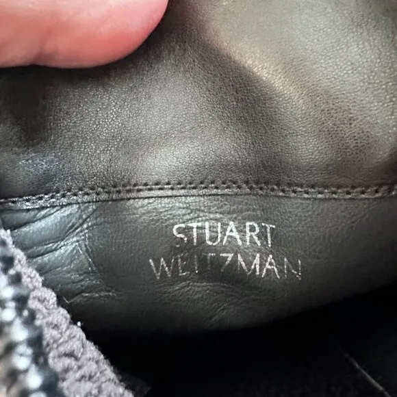 Stuart Weitzman Allgood Nappa Leather Over the Knee Boot Woven Black Boots 7