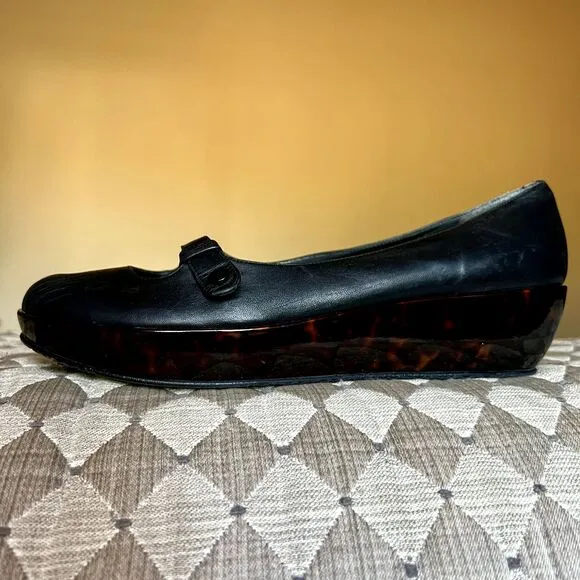 Stuart Weitzman Black Uppers &amp; Tortoise Platform Soles Mary Jane Women’s Size 10