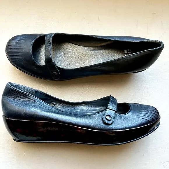 Stuart Weitzman Black Uppers &amp; Tortoise Platform Soles Mary Jane Women’s Size 10